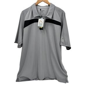 adidas Polo Shirt Mens XL Gray ClimaCool TIBURON NAPLES Relaxed UPF 15+ NEW